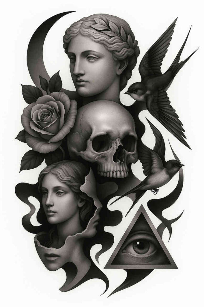 realism-real-shadows – tattoo design ideas free ai generated – undefined – for-sternum – Gallery: realistic-surrealistic-inkby-ai