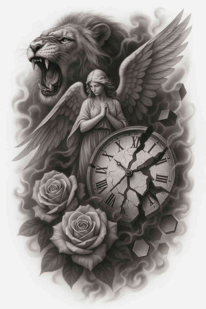 realism-realistic-gleam – tattoo design ideas free ai generated – undefined – for-collarbone – Gallery: realistic-surrealistic-inkby-ai