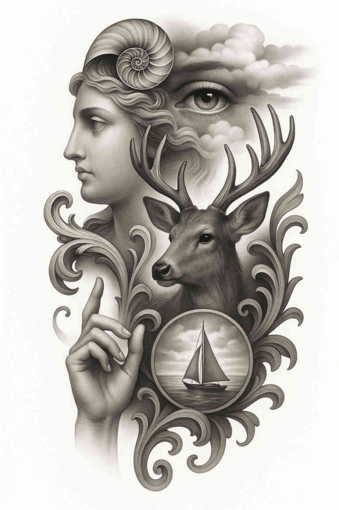 realism-skin-illusion – tattoo design ideas free ai generated – undefined – for-upper-back – Gallery: realistic-surrealistic-inkby-ai