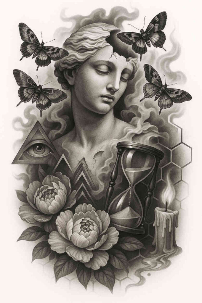 realism-volume-effect – tattoo design ideas free ai generated – undefined – for-lower-back – Gallery: realistic-surrealistic-inkby-ai