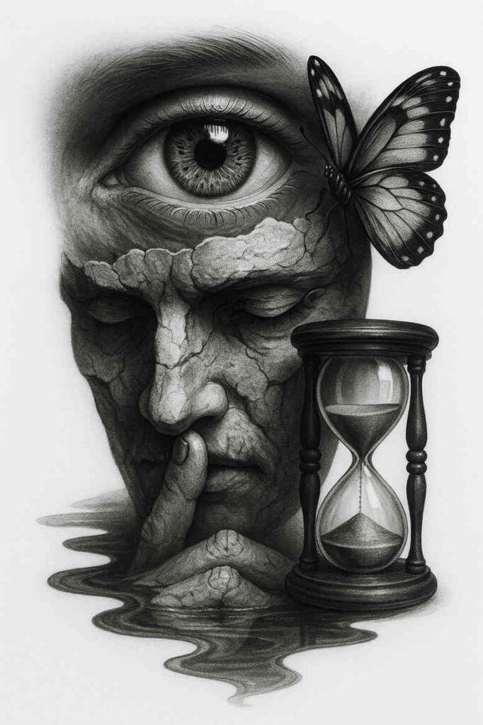 surrealism-blurred-boundaries – tattoo design ideas free ai generated – undefined – for-thigh – Gallery: realistic-surrealistic-inkby-ai
