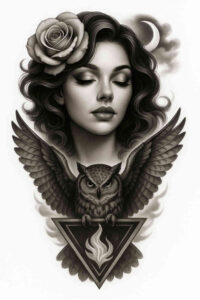 surrealism-distorted-perspective – tattoo design ideas free ai generated – undefined – for-back-of-neck – Gallery: realistic-surrealistic-inkby-ai