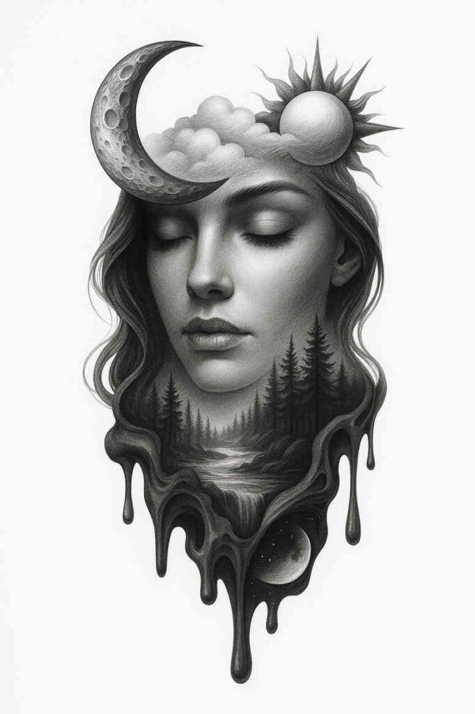 surrealism-phantasmagoric – tattoo design ideas free ai generated – undefined – for-wrist-side – Gallery: realistic-surrealistic-inkby-ai