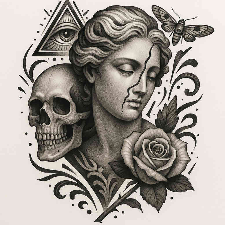 realistic-surrealistic tattoo design ideas realistic texture high-contrast for ribs