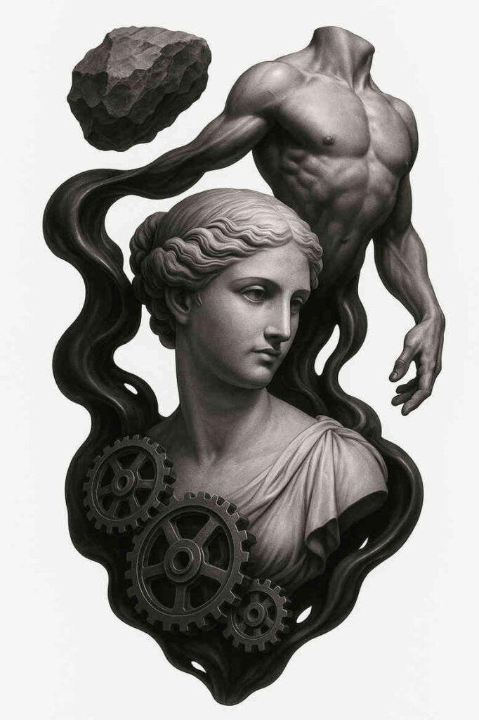 realistic-surrealistic tattoo design ideas ink realism high-key endurance and power