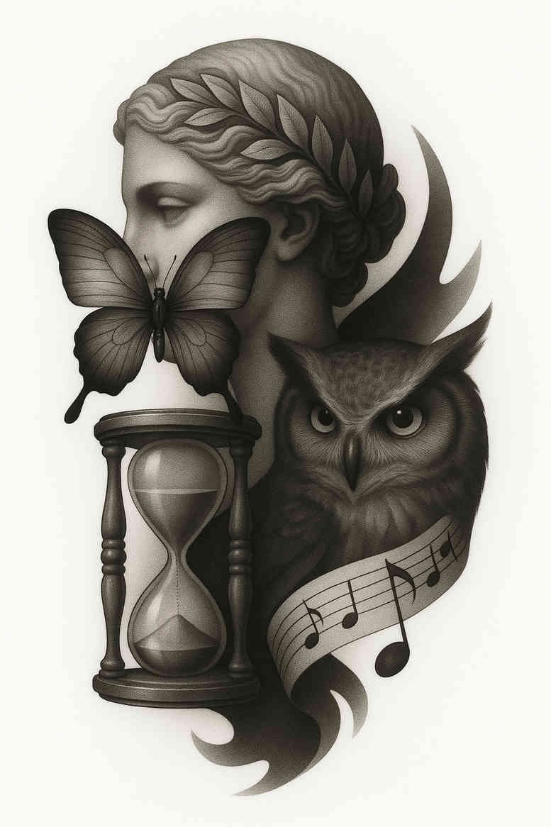 realistic-surrealistic tattoo design ideas soft contrast high-resolution determination and power