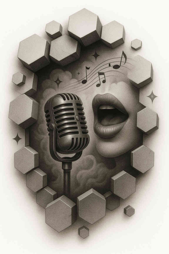 realistic-surrealistic tattoo design ideas mirrored effect high-resolution for back of neck