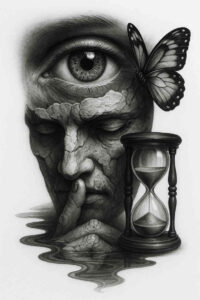 realistic-surrealistic tattoo design ideas moist gloss low-key perseverance and power
