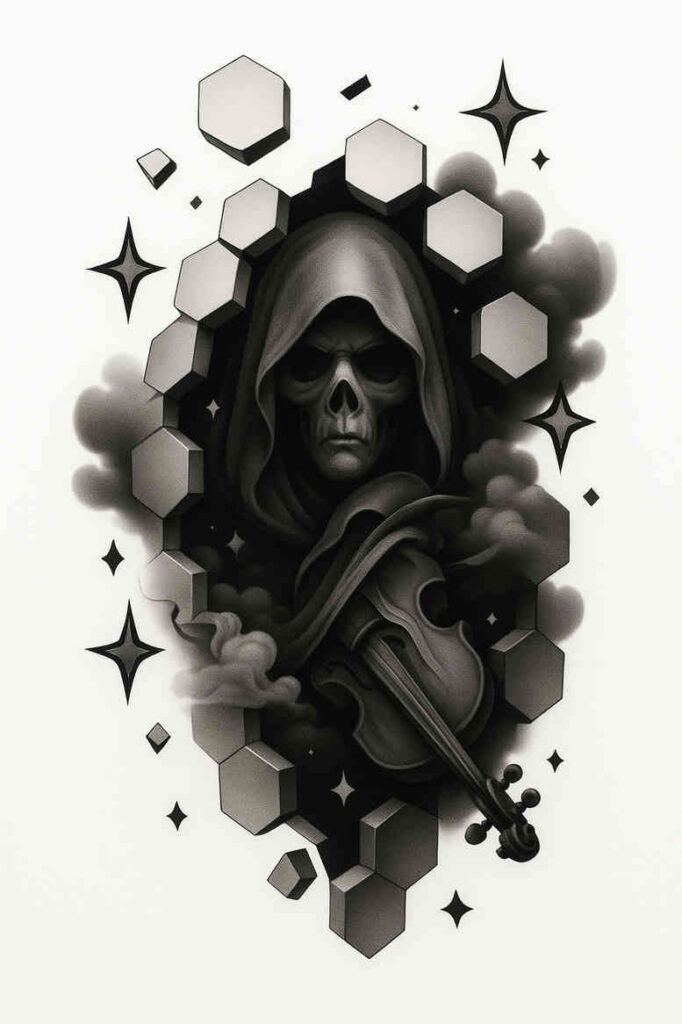 realistic-surrealistic tattoo design ideas realistic lighting minimal for temple
