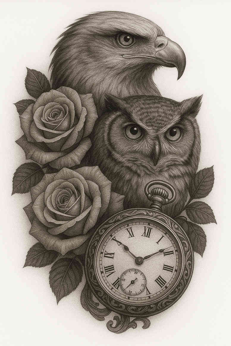realistic-surrealistic tattoo design ideas ink layering sharp-focus for fingers