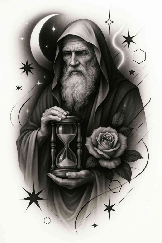 realistic-surrealistic tattoo design ideas contrast play sharp-focus symbolising courage