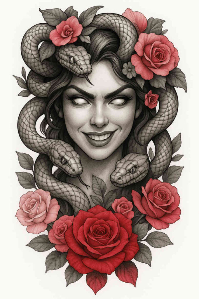 realistic-surrealistic tattoo design ideas clean lines textured embodying courage