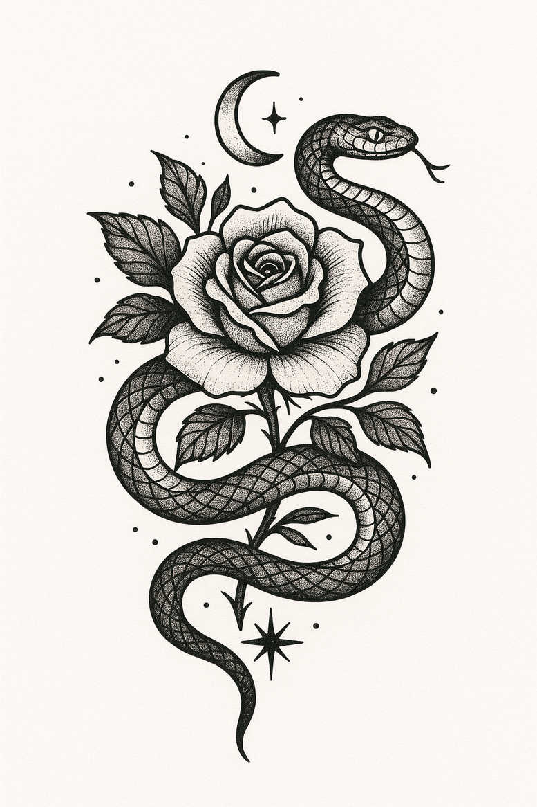 snakes tattoo design ideas Realism natural tones pure design for heel