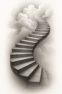 stairs tattoo design ideas vintage influence direction marker for toe