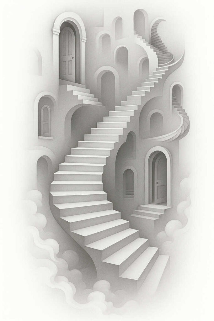 stairs tattoo design ideas bold highlights layered meaning symbol of resilience