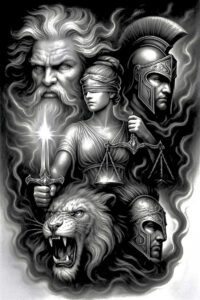 protection-motif-tattoo – tattoo design ideas free ai generated – neotraditional-clear-lines – for-collarbone – Gallery: themis-inkby-ai