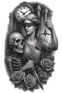 punishment-and-reward-tattoo – tattoo design ideas free ai generated – realism-light-play – for-wrist – Gallery: themis-inkby-ai