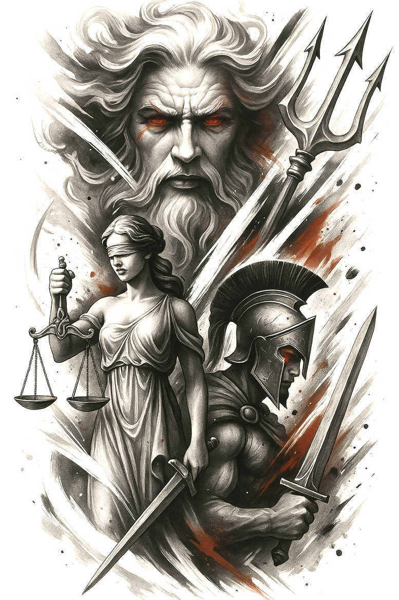 themis tattoo design ideas refined color palette justice linework for toe