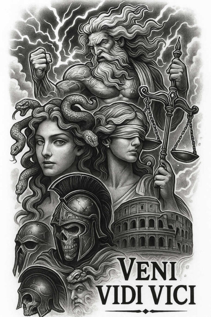 themis tattoo design ideas dynamic composition truth balance for calf