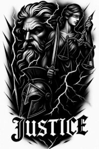 truth-motif-tattoo – tattoo design ideas free ai generated – neotraditional-color-saturation – for-back-of-neck – Gallery: themis-inkby-ai