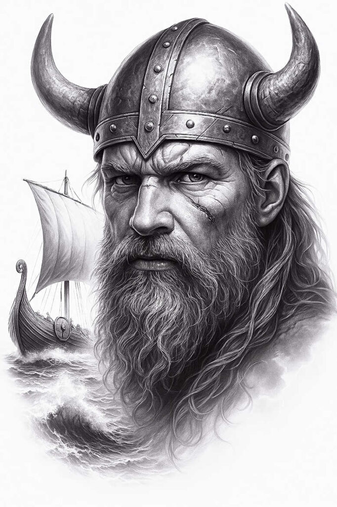 vikings tattoo design ideas textured conquest symbol for side