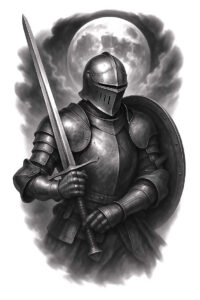 warriors tattoo design ideas Realism refined lines armor detail for nape