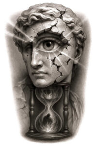 watches-hourglass tattoo design ideas Realism full detail fleeting tattoo for neck