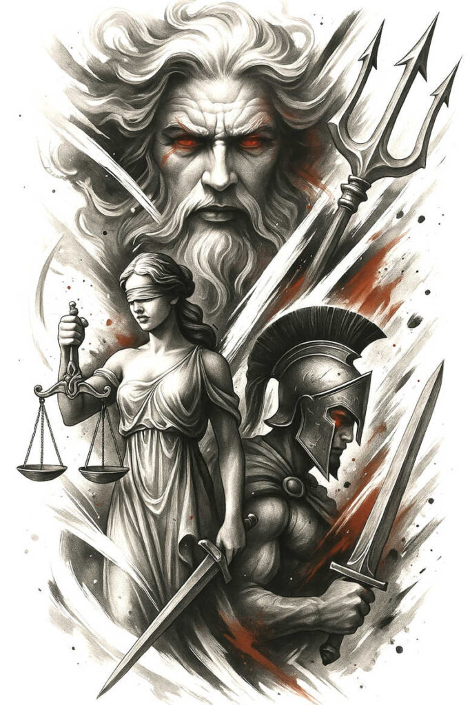 domination-motif-tattoo – tattoo design ideas free ai generated – neotraditional-classic-motifs – for-shin – Gallery: zeus-inkby-ai