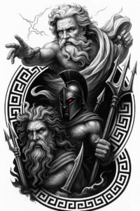 line-zeus-tattoo – tattoo design ideas free ai generated – surrealism-fragmentation – for-arm – Gallery: zeus-inkby-ai