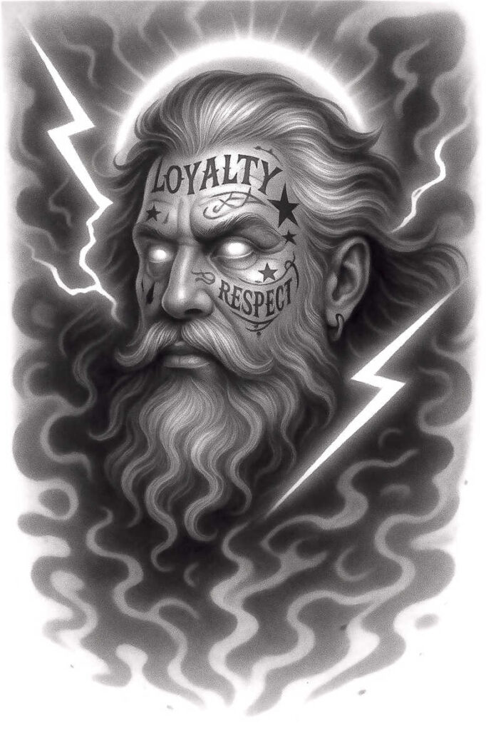 power-and-energy-tattoo – tattoo design ideas free ai generated – realism-anatomical-accuracy – for-back-of-neck – Gallery: zeus-inkby-ai