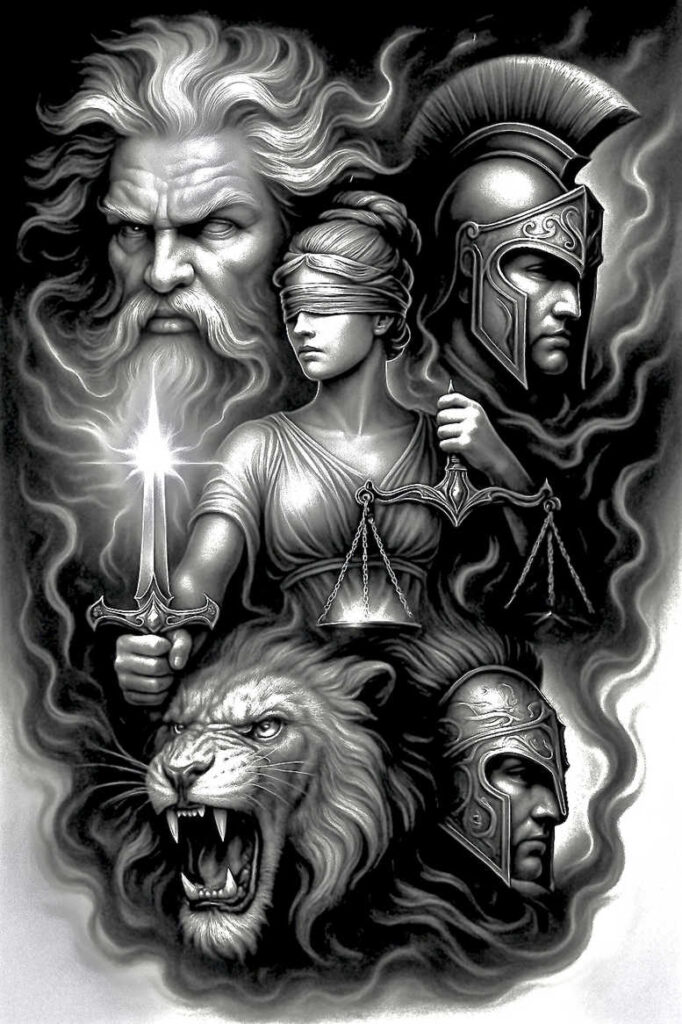 zeus tattoo design ideas Realism emotional realism god of storm for forearm