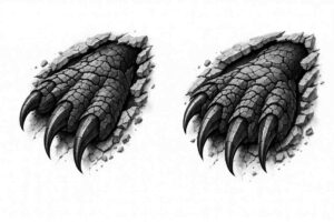 Blackwork wings tattoo design for dramatic cover-up idea Two black wings in grayscale, tattoo design idea; AI-generated project suitable for cover-up.