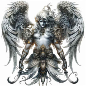 angel-guide – tattoo design ideas free ai generated – neotraditional-bold-texture – for-lower-thigh – Gallery: angel-inkby-ai