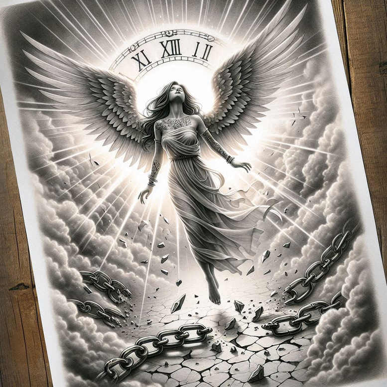 angel-guide – tattoo design ideas free ai generated – realism-light-play – for-wrist – Gallery: angel-inkby-ai