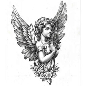 angel – tattoo design ideas free ai generated – artistic-swirl – for-arm – Gallery: angel-inkby-ai