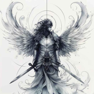 angel – tattoo design ideas free ai generated – dynamic-center – for-lower-leg – Gallery: angel-inkby-ai