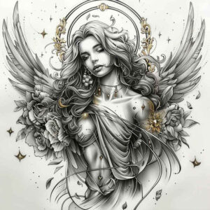 angel – tattoo design ideas free ai generated – mandala – for-arm – Gallery: angel-inkby-ai