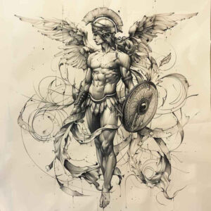 angel – tattoo design ideas free ai generated – mandala – for-arm – Gallery: angel-inkby-ai