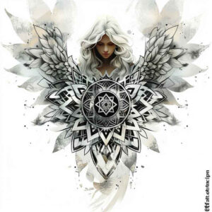 angel – tattoo design ideas free ai generated – mandala – for-arm – Gallery: angel-inkby-ai