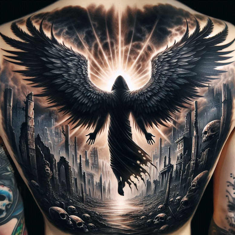 angel – tattoo design ideas free ai generated – mandala – for-arm – Gallery: angel-inkby-ai