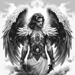 angel – tattoo design ideas free ai generated – mandala – for-arm – Gallery: angel-inkby-ai