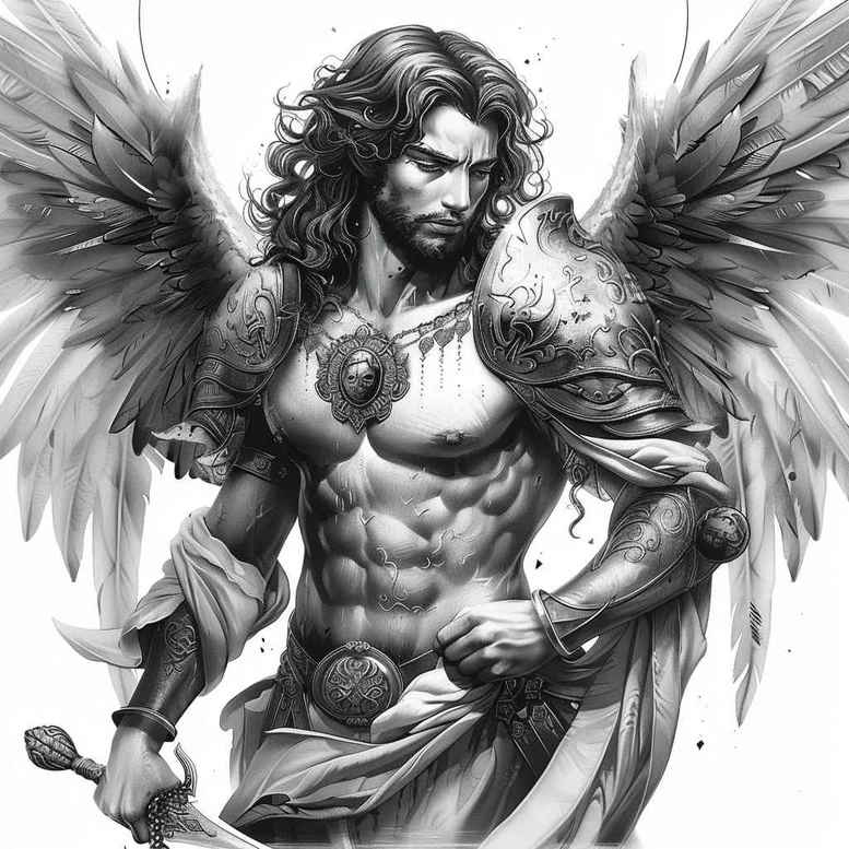 angel – tattoo design ideas free ai generated – mandala – for-arm – Gallery: angel-inkby-ai