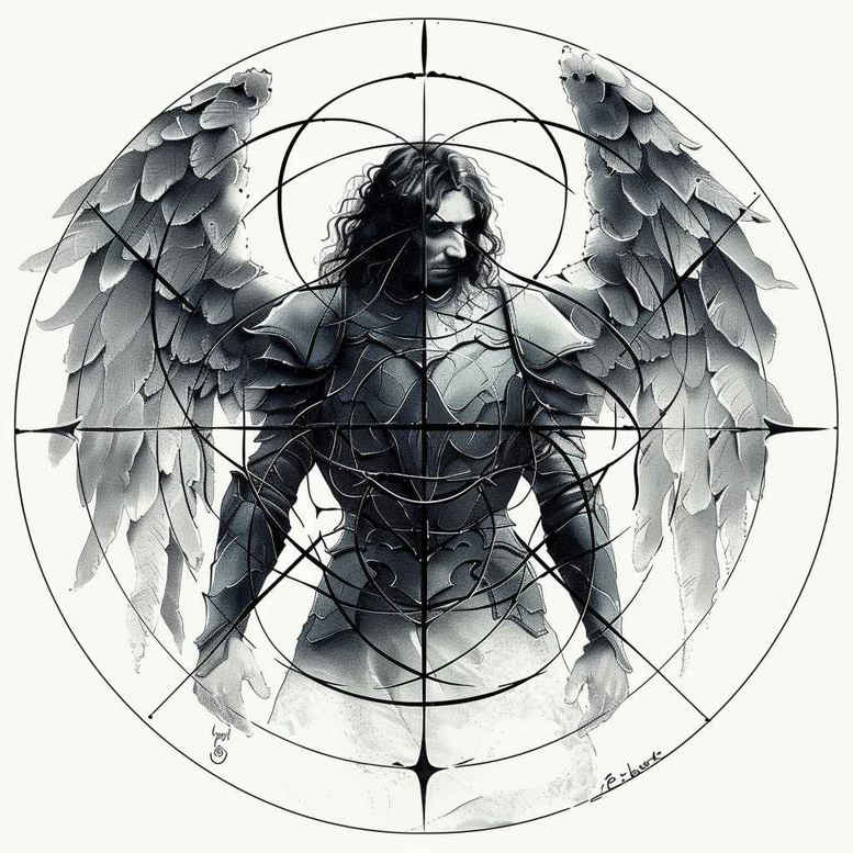 angel – tattoo design ideas free ai generated – mandala – for-arm – Gallery: angel-inkby-ai