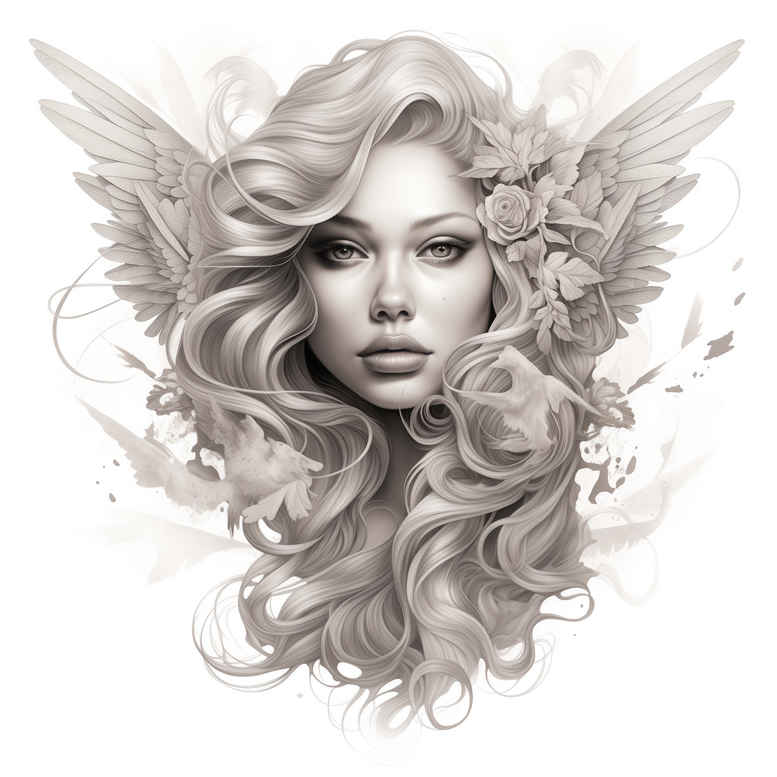 angel – tattoo design ideas free ai generated – mandala – for-arm – Gallery: angel-inkby-ai