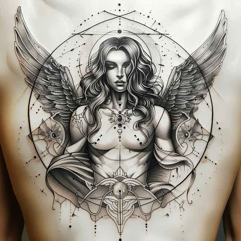 angel – tattoo design ideas free ai generated – mandala – for-arm – Gallery: angel-inkby-ai