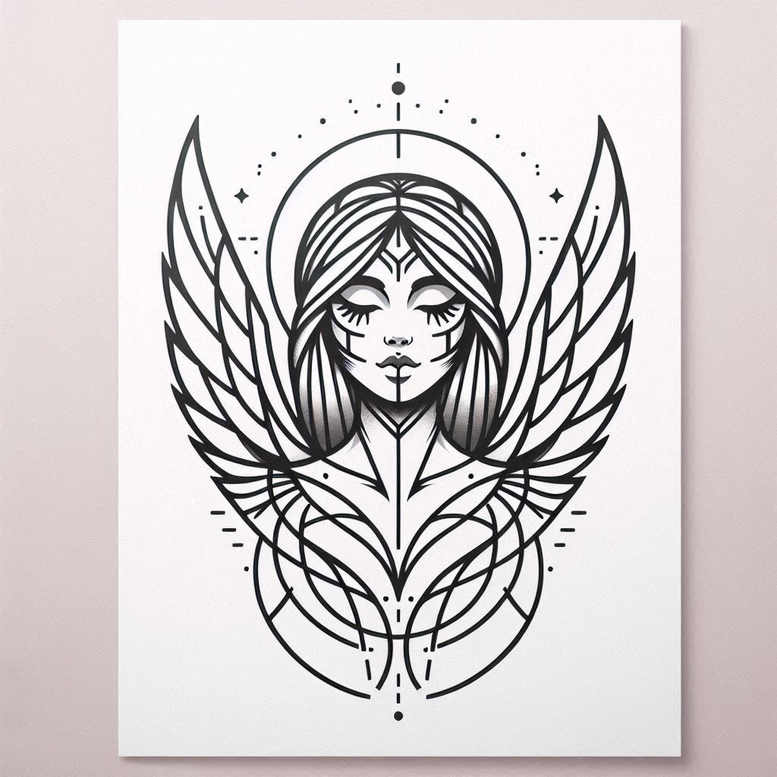 angel – tattoo design ideas free ai generated – mandala – for-arm – Gallery: angel-inkby-ai
