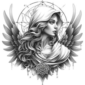 angel – tattoo design ideas free ai generated – mandala – for-arm – Gallery: angel-inkby-ai