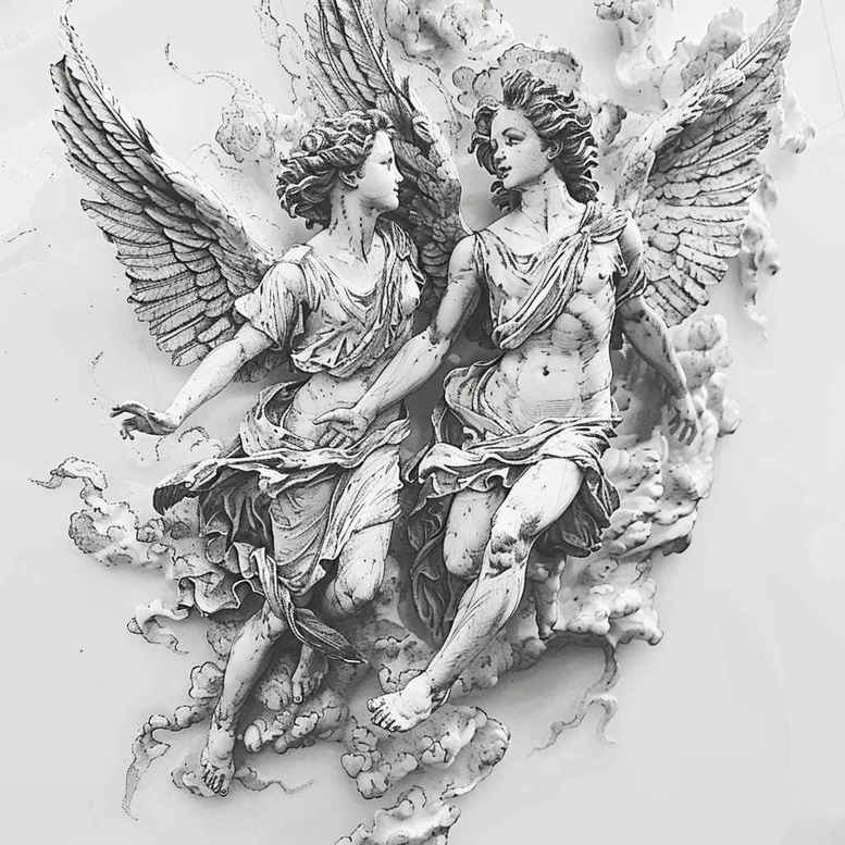 angel – tattoo design ideas free ai generated – mandala – for-arm – Gallery: angel-inkby-ai