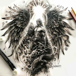 angel – tattoo design ideas free ai generated – mandala – for-arm – Gallery: angel-inkby-ai