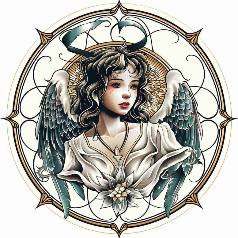 angel – tattoo design ideas free ai generated – mandala – for-arm – Gallery: angel-inkby-ai